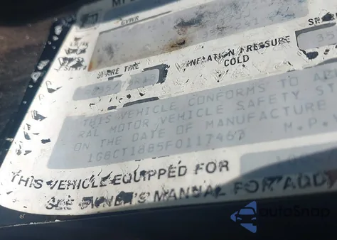 1985 Chevrolet Blazer S10 из США, поврежденный, VIN 1G8CT18B5F0117463